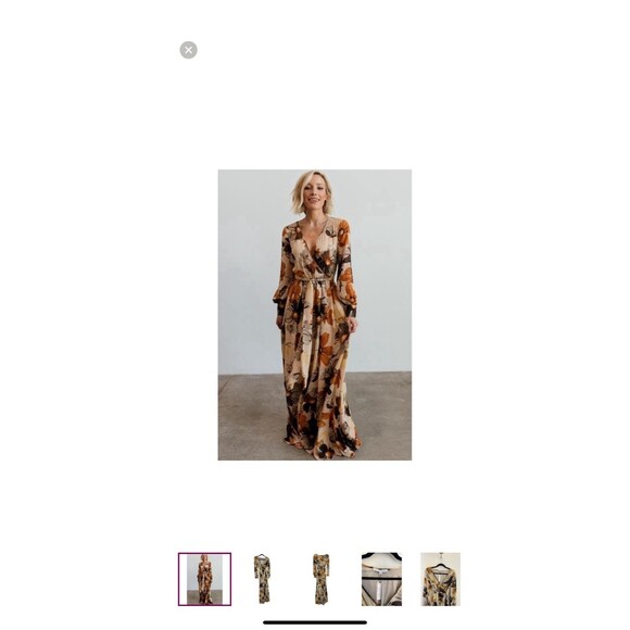 Baltic Born Maxi Floral Dress 3XL Multicolor Belted Long Sleeve Romantic Party - Picture 4 of 13